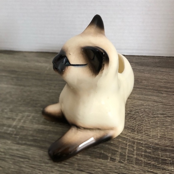 Vtg Ceramic Siamese Cat Succulent Planter - Picture 6 of 12